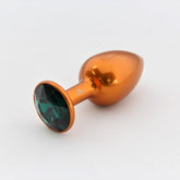 Rosebuds Orange Aluminium Butt Plug With Gem Medium Butt Plugs